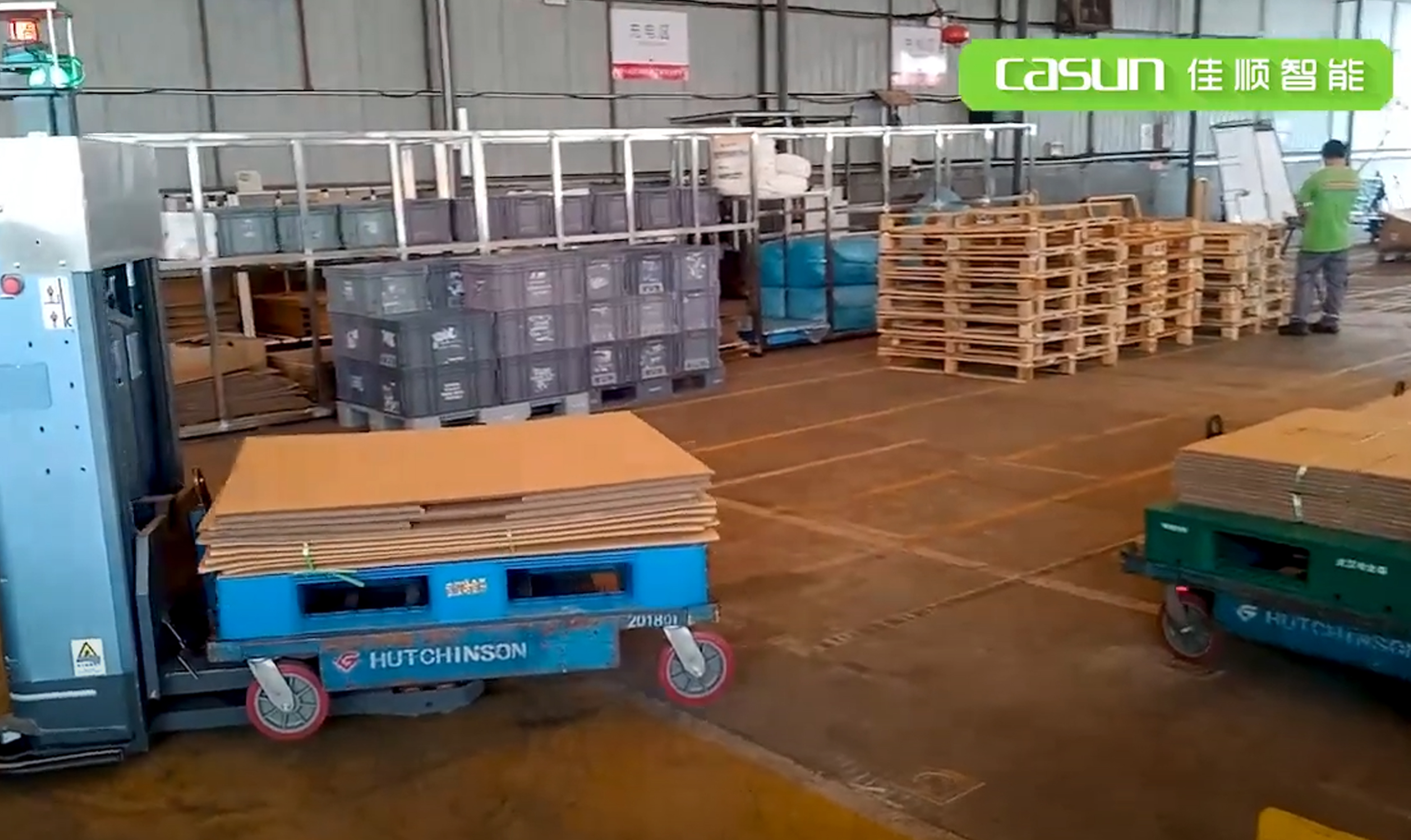 CASUN AGV Hutchinson Project C5 Series AGV Forklift Video